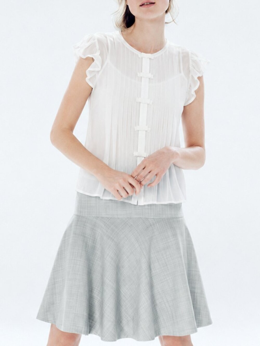Silk Chiffon Bow Detail Blouse (3077)